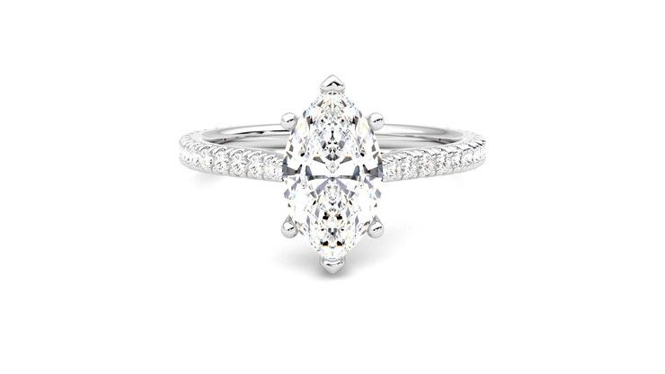 Taylor & Hart Hope Marquise Engagement Ring 360 degree image 0