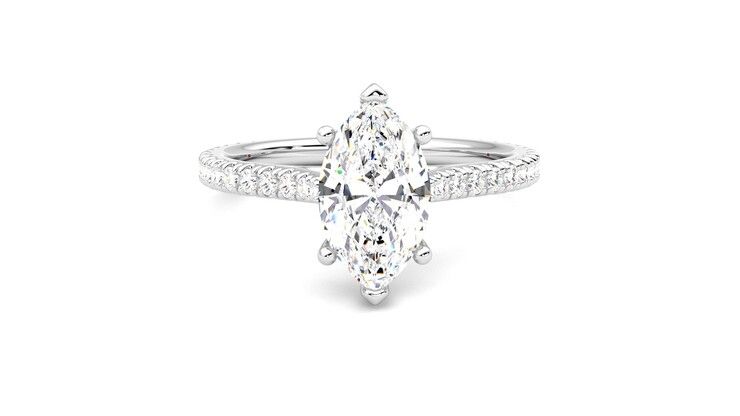 Taylor & Hart Hope Marquise Engagement Ring 360 degree image 1