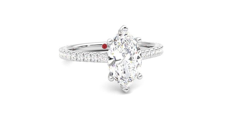 Taylor & Hart Hope Marquise Engagement Ring 360 degree image 3