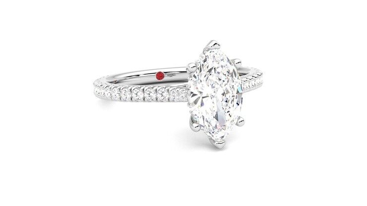Taylor & Hart Hope Marquise Engagement Ring 360 degree image 4