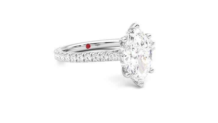 Taylor & Hart Hope Marquise Engagement Ring 360 degree image 5