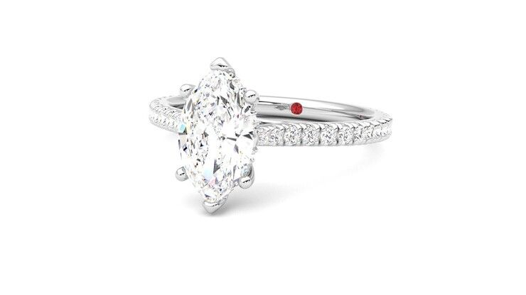 Taylor & Hart Hope Marquise Engagement Ring 360 degree image 26