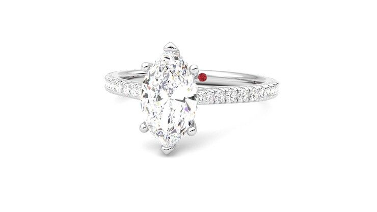Taylor & Hart Hope Marquise Engagement Ring 360 degree image 27