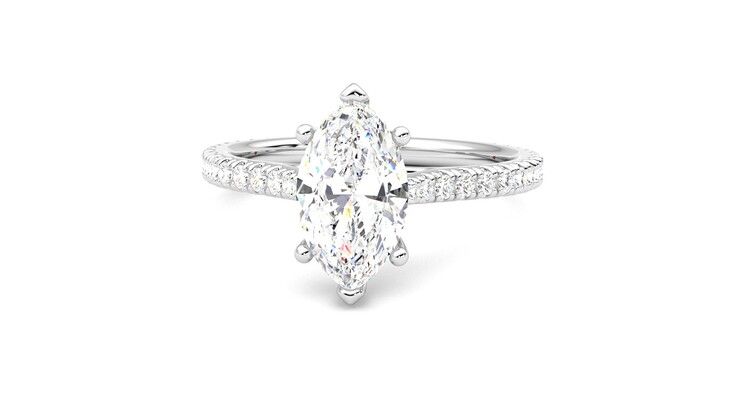 Taylor & Hart Hope Marquise Engagement Ring 360 degree image 28