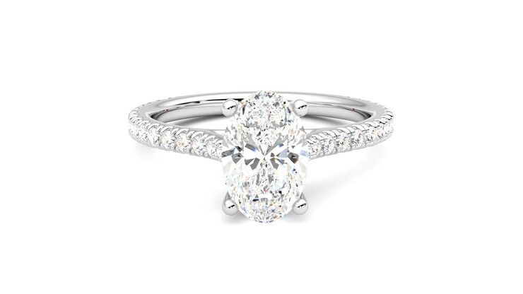 Taylor & Hart Hope Oval Engagement Ring 360 degree image 1