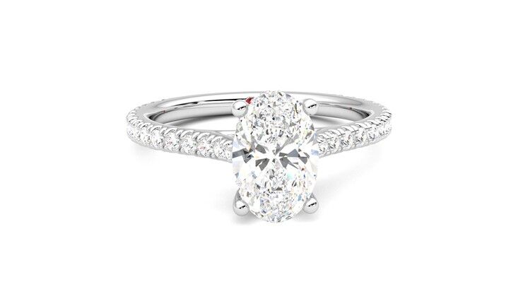 Taylor & Hart Hope Oval Engagement Ring 360 degree image 2