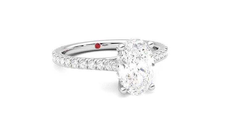 Taylor & Hart Hope Oval Engagement Ring 360 degree image 4
