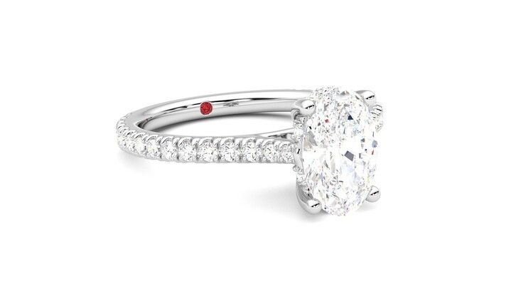 Taylor & Hart Hope Oval Engagement Ring 360 degree image 5