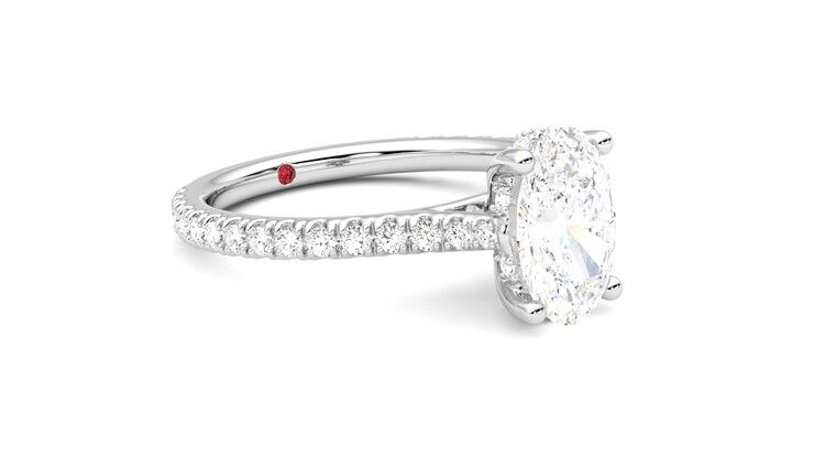 Taylor & Hart Hope Oval Engagement Ring 360 degree image 6