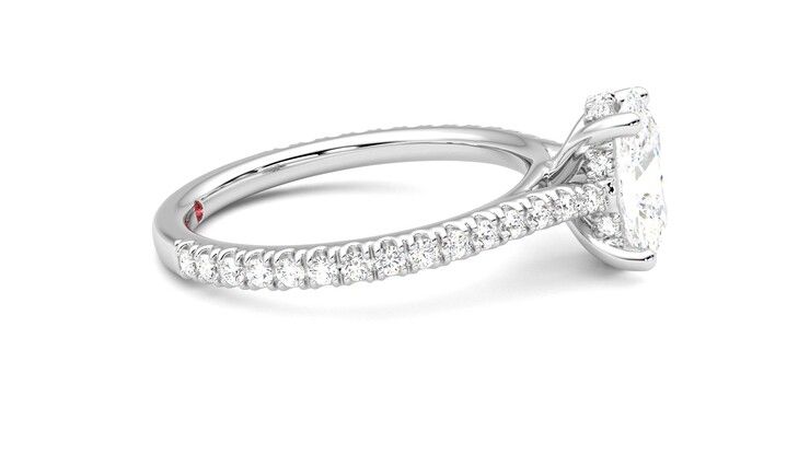 Taylor & Hart Hope Oval Engagement Ring 360 degree image 9