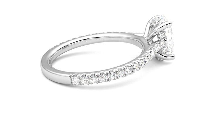 Taylor & Hart Hope Oval Engagement Ring 360 degree image 11
