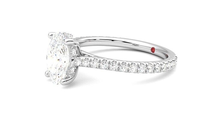 Taylor & Hart Hope Oval Engagement Ring 360 degree image 23