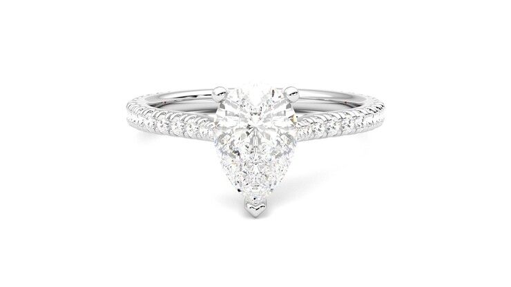 Taylor & Hart Hope Pear Engagement Ring 360 degree image 0