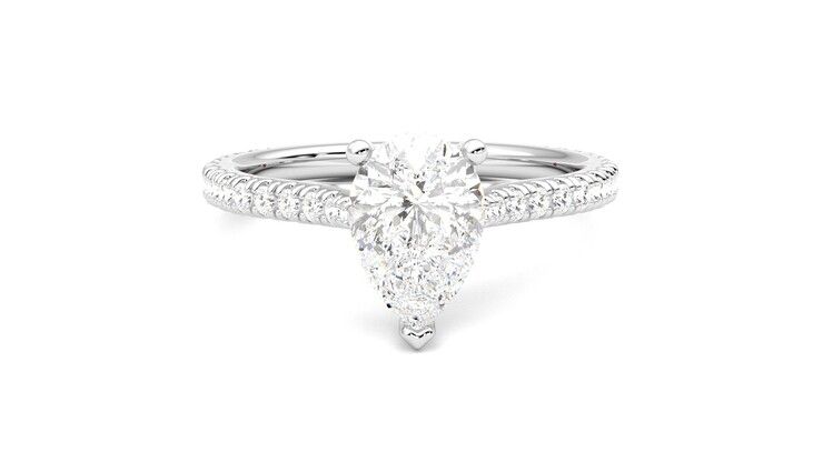 Taylor & Hart Hope Pear Engagement Ring 360 degree image 1