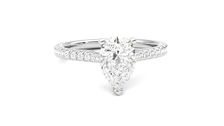 Taylor & Hart Hope Pear Engagement Ring 360 degree image 2
