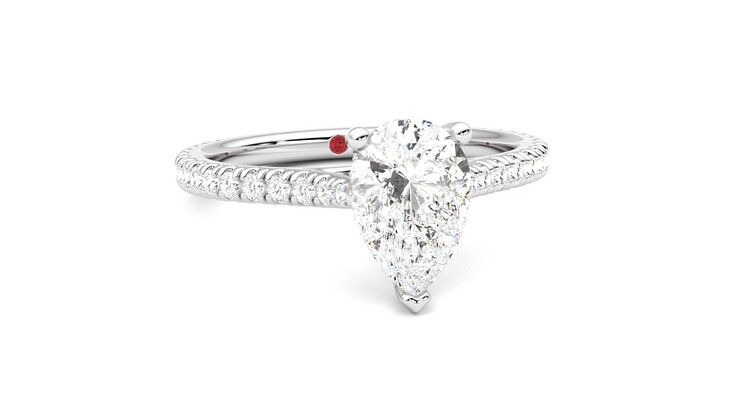 Taylor & Hart Hope Pear Engagement Ring 360 degree image 3