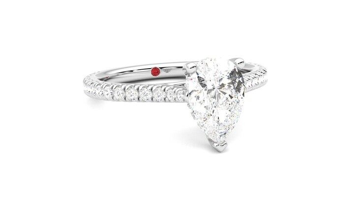 Taylor & Hart Hope Pear Engagement Ring 360 degree image 4
