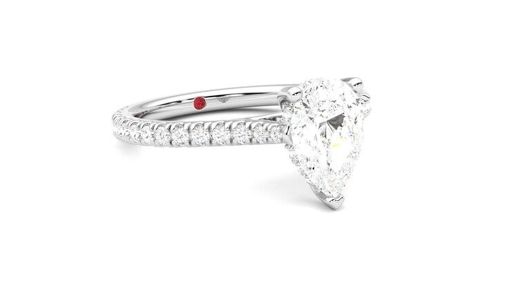 Taylor & Hart Hope Pear Engagement Ring 360 degree image 5