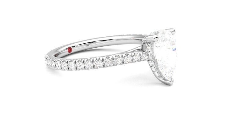 Taylor & Hart Hope Pear Engagement Ring 360 degree image 7