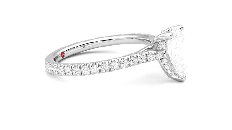 Taylor & Hart Hope Pear Engagement Ring 360 degree image 8