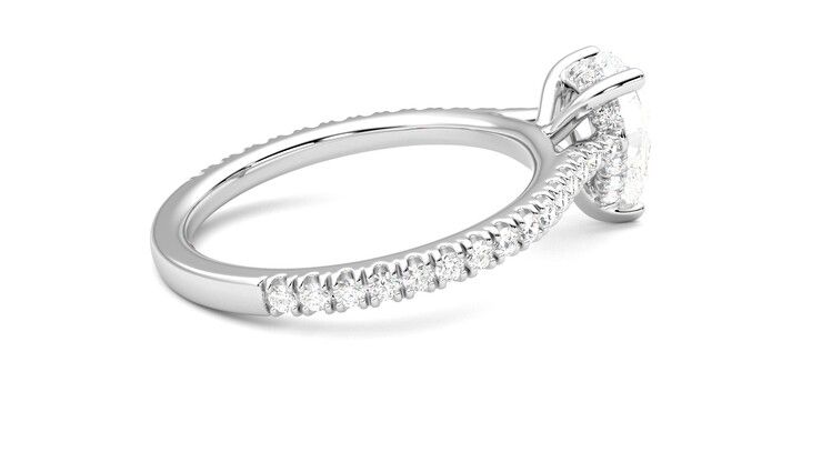 Taylor & Hart Hope Pear Engagement Ring 360 degree image 11