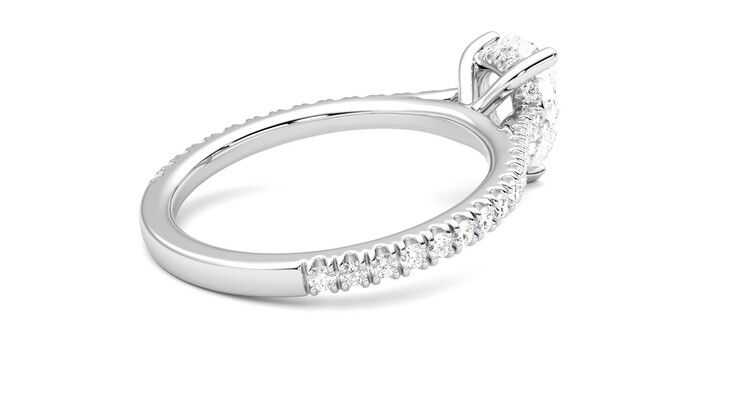 Taylor & Hart Hope Pear Engagement Ring 360 degree image 12