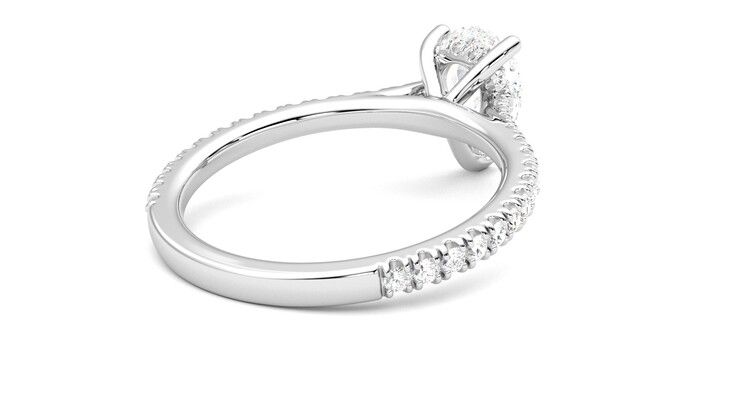 Taylor & Hart Hope Pear Engagement Ring 360 degree image 13