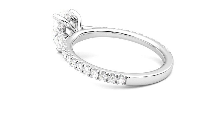 Taylor & Hart Hope Pear Engagement Ring 360 degree image 18