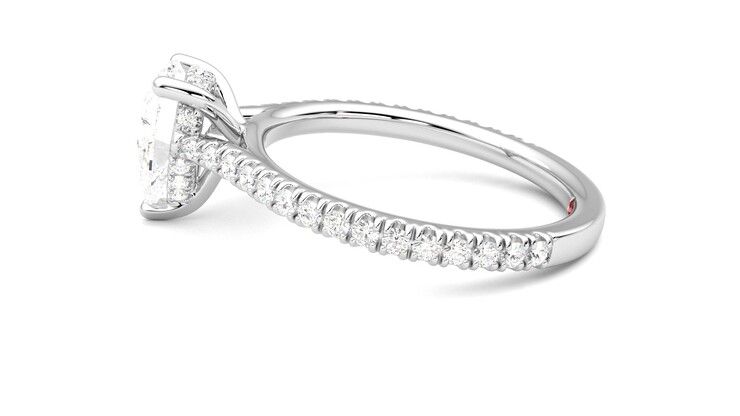 Taylor & Hart Hope Pear Engagement Ring 360 degree image 20