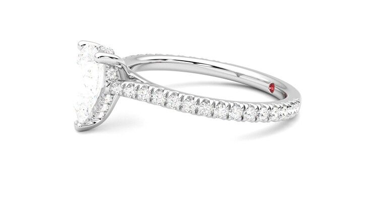 Taylor & Hart Hope Pear Engagement Ring 360 degree image 22
