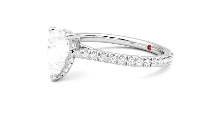 Taylor & Hart Hope Pear Engagement Ring 360 degree image 23