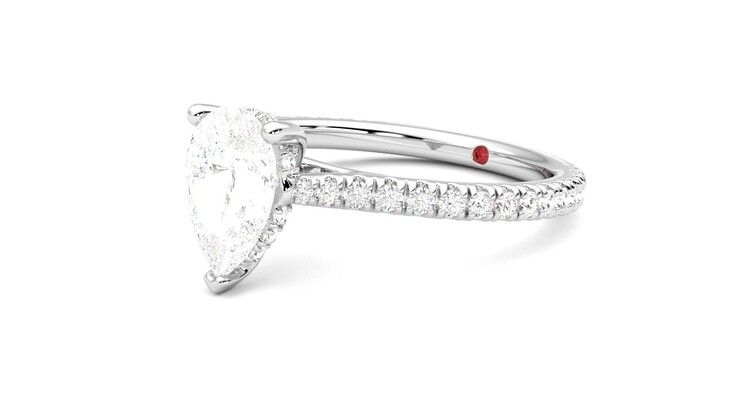 Taylor & Hart Hope Pear Engagement Ring 360 degree image 24