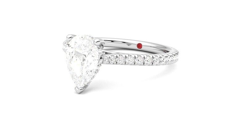 Taylor & Hart Hope Pear Engagement Ring 360 degree image 25