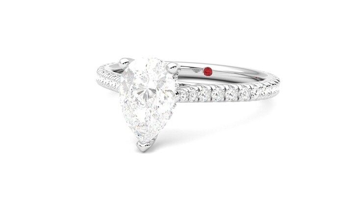 Taylor & Hart Hope Pear Engagement Ring 360 degree image 26