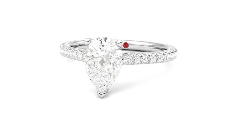 Taylor & Hart Hope Pear Engagement Ring 360 degree image 27
