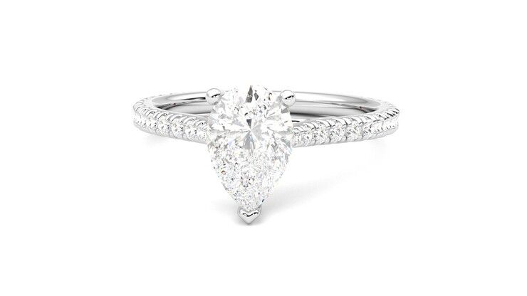 Taylor & Hart Hope Pear Engagement Ring 360 degree image 28