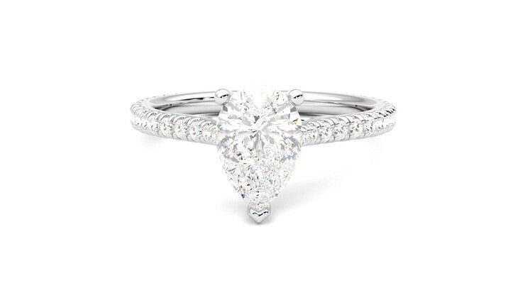 Taylor & Hart Hope Pear Engagement Ring 360 degree image 29