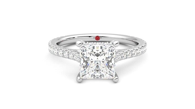 Taylor & Hart Hope Princess Engagement Ring 360 degree image 0
