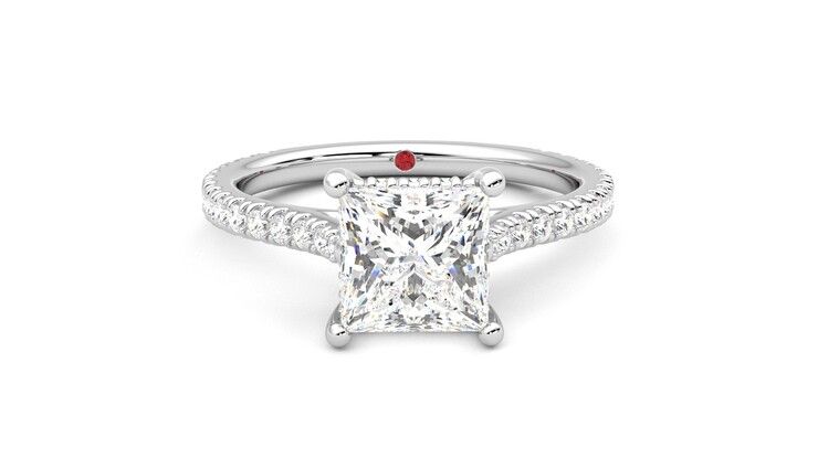 Taylor & Hart Hope Princess Engagement Ring 360 degree image 1