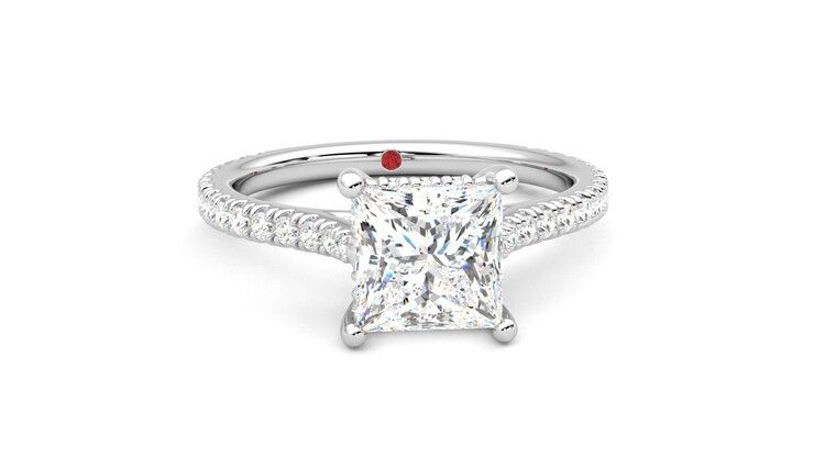 Taylor & Hart Hope Princess Engagement Ring 360 degree image 2