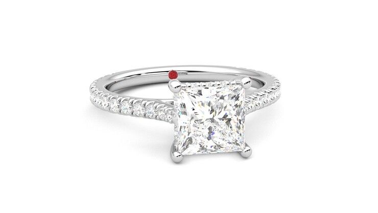 Taylor & Hart Hope Princess Engagement Ring 360 degree image 3