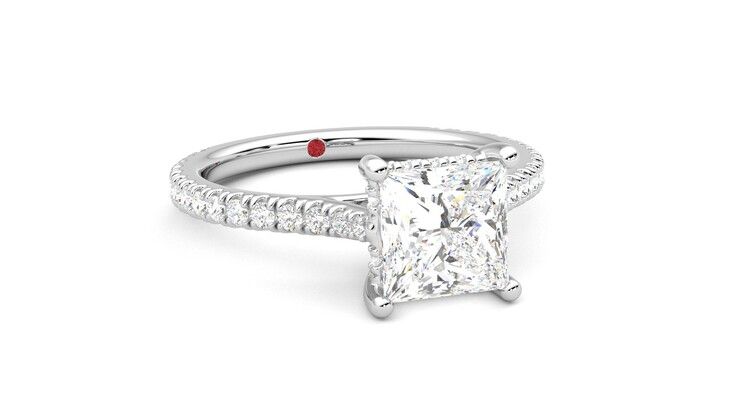 Taylor & Hart Hope Princess Engagement Ring 360 degree image 4