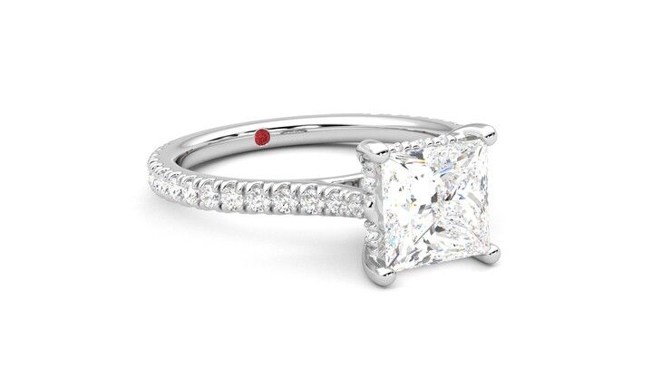 Taylor & Hart Hope Princess Engagement Ring 360 degree image 5