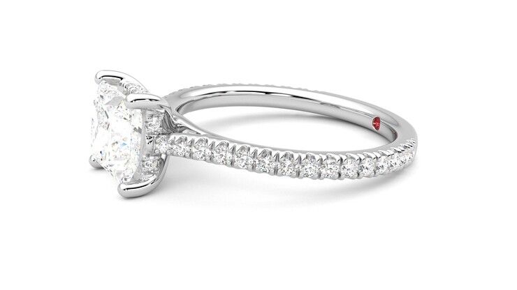 Taylor & Hart Hope Princess Engagement Ring 360 degree image 22