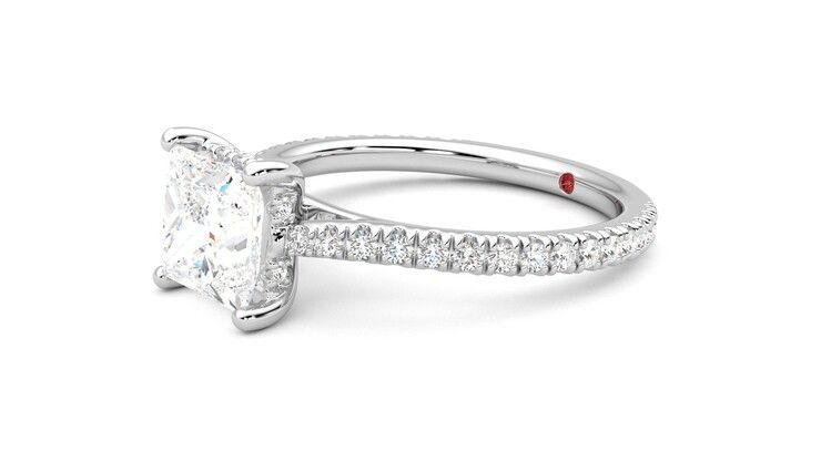 Taylor & Hart Hope Princess Engagement Ring 360 degree image 23