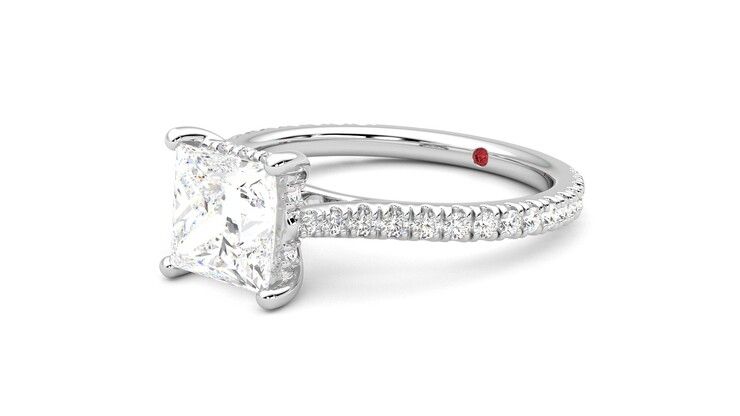 Taylor & Hart Hope Princess Engagement Ring 360 degree image 24