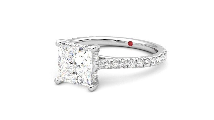 Taylor & Hart Hope Princess Engagement Ring 360 degree image 25