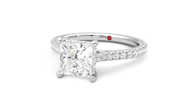 Taylor & Hart Hope Princess Engagement Ring 360 degree image 26