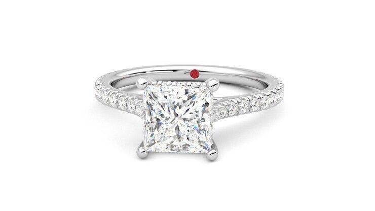 Taylor & Hart Hope Princess Engagement Ring 360 degree image 28