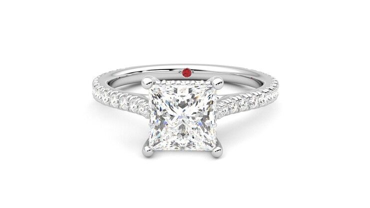 Taylor & Hart Hope Princess Engagement Ring 360 degree image 29